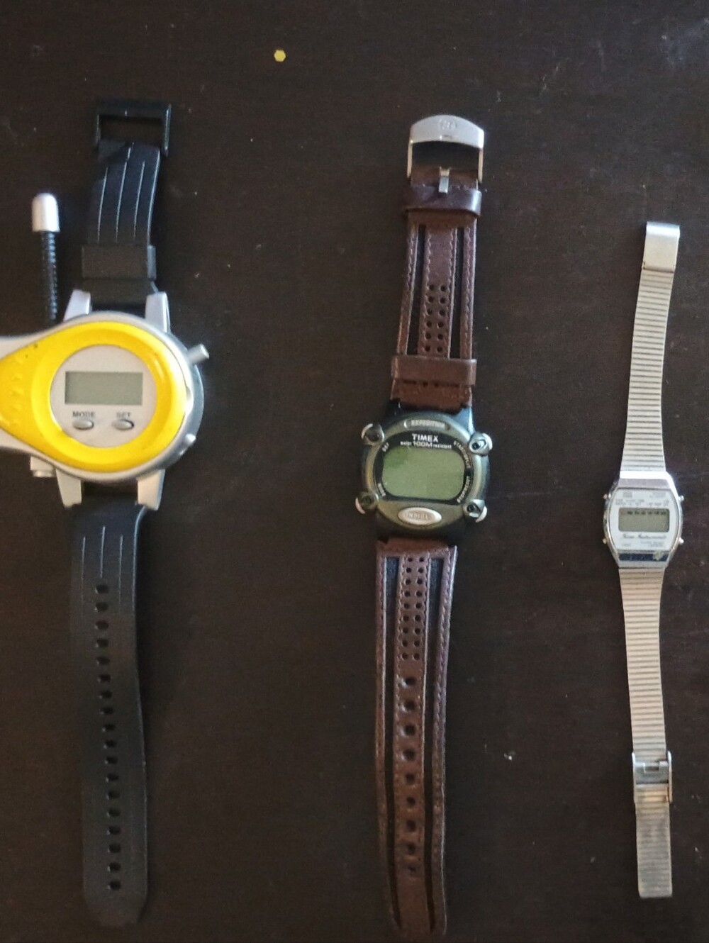 Timex Brown Leather Strap Digital Sports Watch" Read Description"